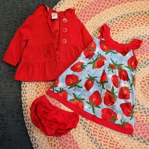 Gymboree Strawberry Dress and Coat Set